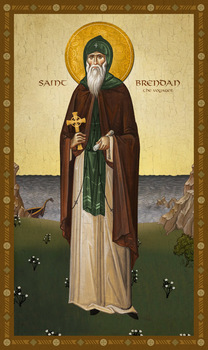 Image for St. Brendan the Voyager - 20th century, decorative border