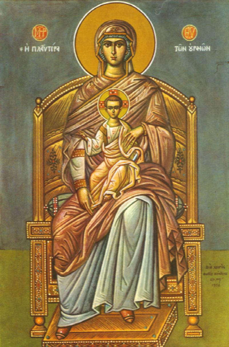 Image for Virgin Enthroned - 20th century Greek (5 x 7.5)